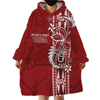 Tonga Language Week Wearable Blanket Hoodie Malo e Lelei Kupesi Ngatu Pattern LT05 - Polynesian Pride