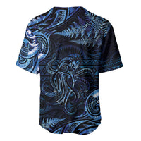 Aotearoa New Zealand Octopus Baseball Jersey Silver Fern Maori Pattern LT05 - Polynesian Pride
