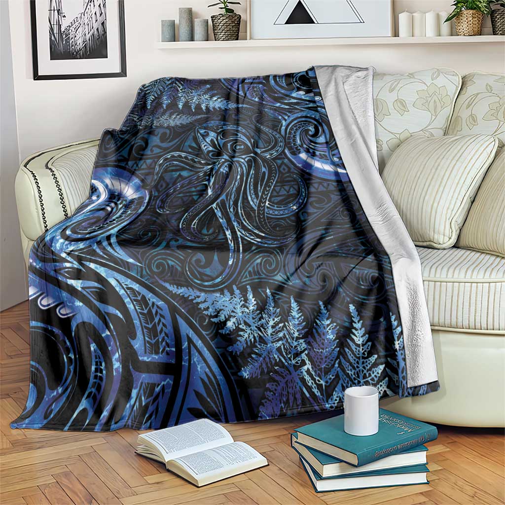 Aotearoa New Zealand Octopus Blanket Silver Fern Maori Pattern