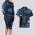 Aotearoa New Zealand Octopus Couples Matching Long Sleeve Bodycon Dress and Hawaiian Shirt Silver Fern Maori Pattern