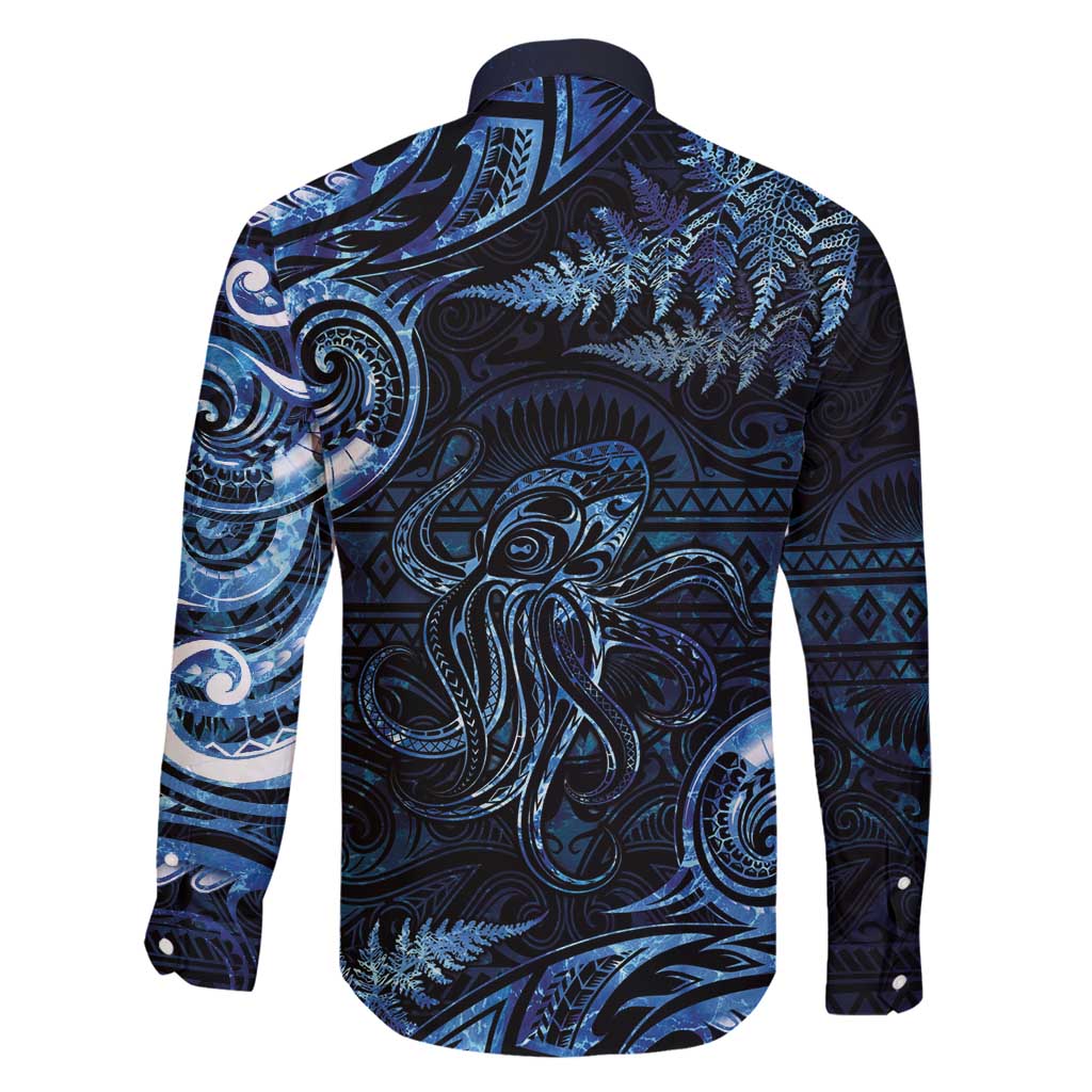 Aotearoa New Zealand Octopus Family Matching Mermaid Dress and Hawaiian Shirt Silver Fern Maori Pattern LT05 - Polynesian Pride