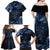 Aotearoa New Zealand Octopus Family Matching Off Shoulder Maxi Dress and Hawaiian Shirt Silver Fern Maori Pattern