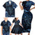 Aotearoa New Zealand Octopus Family Matching Short Sleeve Bodycon Dress and Hawaiian Shirt Silver Fern Maori Pattern