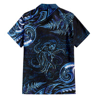 Aotearoa New Zealand Octopus Family Matching Summer Maxi Dress and Hawaiian Shirt Silver Fern Maori Pattern LT05 - Polynesian Pride