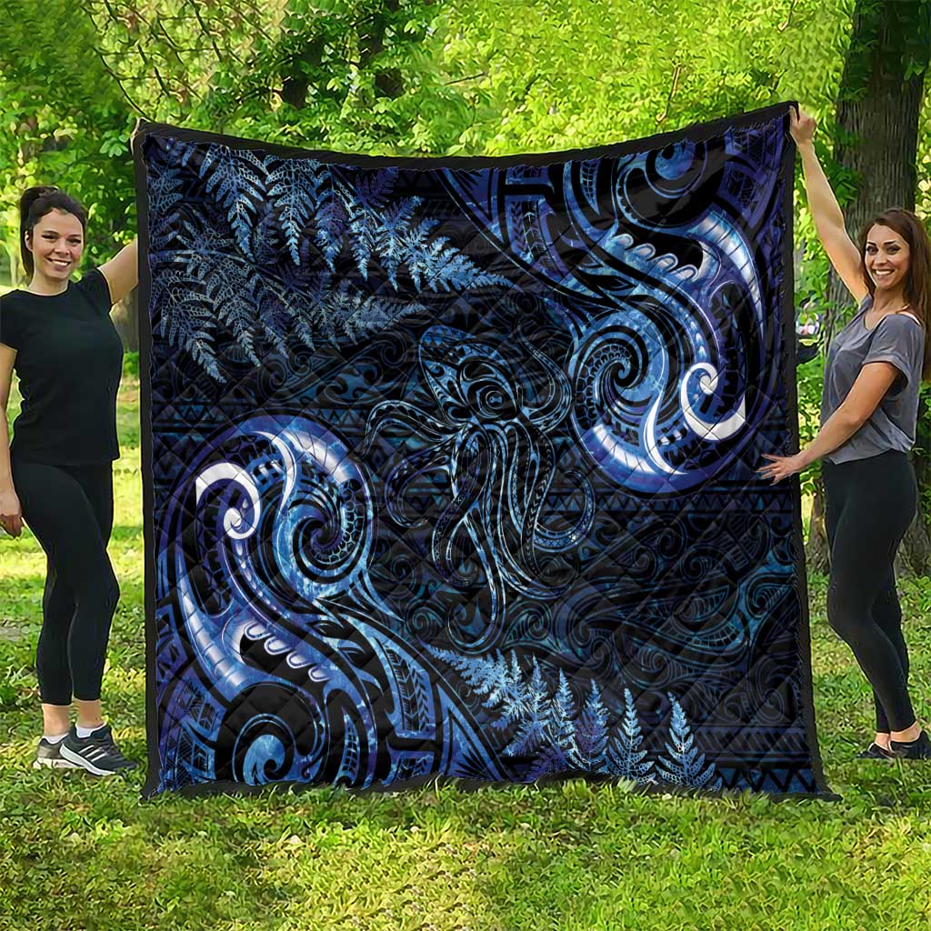 Aotearoa New Zealand Octopus Quilt Silver Fern Maori Pattern LT05 - Polynesian Pride