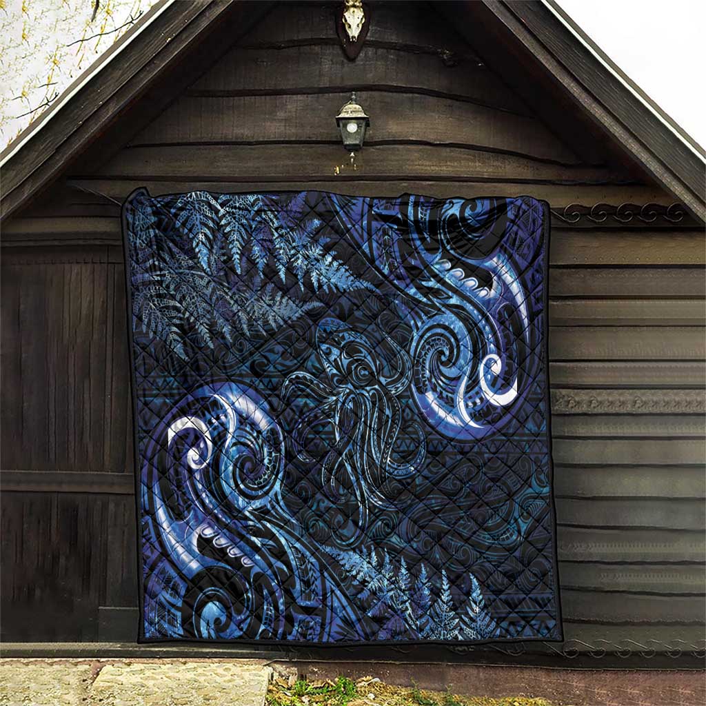 Aotearoa New Zealand Octopus Quilt Silver Fern Maori Pattern LT05 - Polynesian Pride