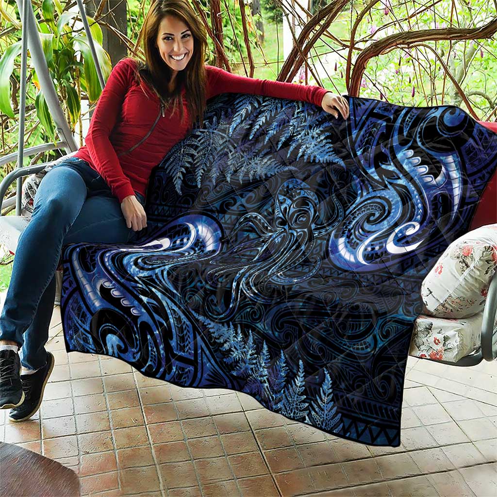 Aotearoa New Zealand Octopus Quilt Silver Fern Maori Pattern LT05 - Polynesian Pride