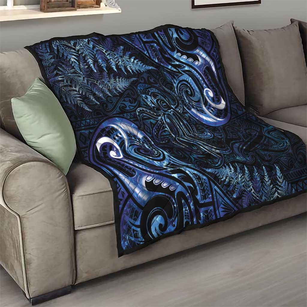 Aotearoa New Zealand Octopus Quilt Silver Fern Maori Pattern LT05 - Polynesian Pride