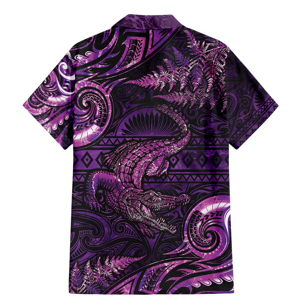 Aotearoa New Zealand Crocodile Family Matching Mermaid Dress and Hawaiian Shirt Silver Fern Maori Pattern LT05 - Polynesian Pride