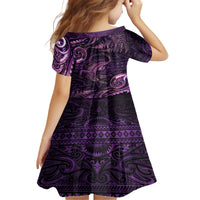 Aotearoa New Zealand Crocodile Family Matching Off The Shoulder Long Sleeve Dress and Hawaiian Shirt Silver Fern Maori Pattern