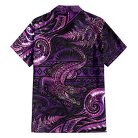 Aotearoa New Zealand Crocodile Family Matching Off Shoulder Maxi Dress and Hawaiian Shirt Silver Fern Maori Pattern LT05 - Polynesian Pride