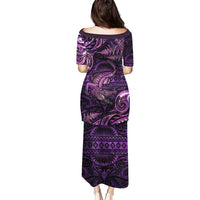 Aotearoa New Zealand Crocodile Puletasi Silver Fern Maori Pattern