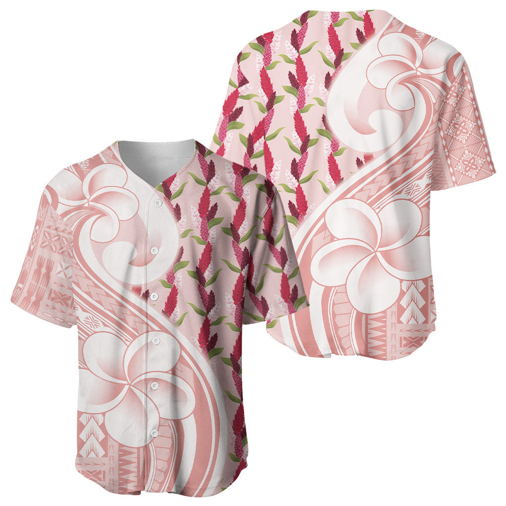 Samoa Teuila Baseball Jersey Pink Samoan Siapo Motifs LT05 - Polynesian Pride