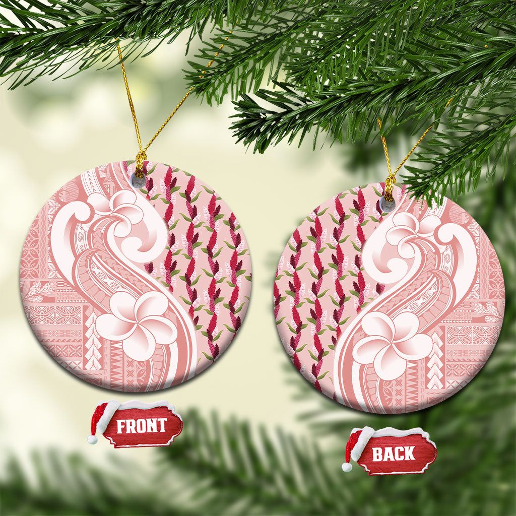 Samoa Teuila Ceramic Ornament Pink Samoan Siapo Motifs