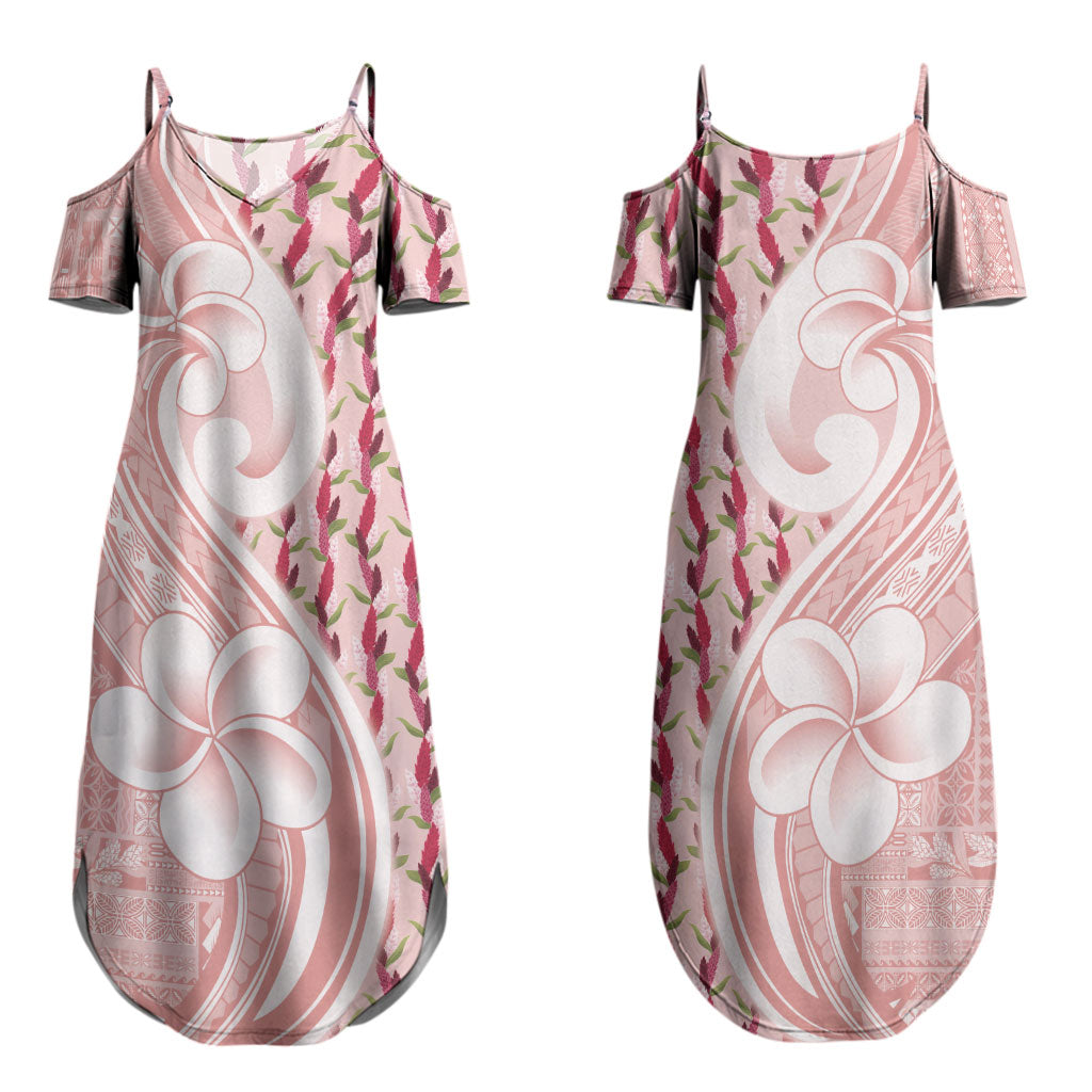 Samoa Teuila Couples Matching Summer Maxi Dress and Hawaiian Shirt Pink Samoan Siapo Motifs LT05 - Polynesian Pride