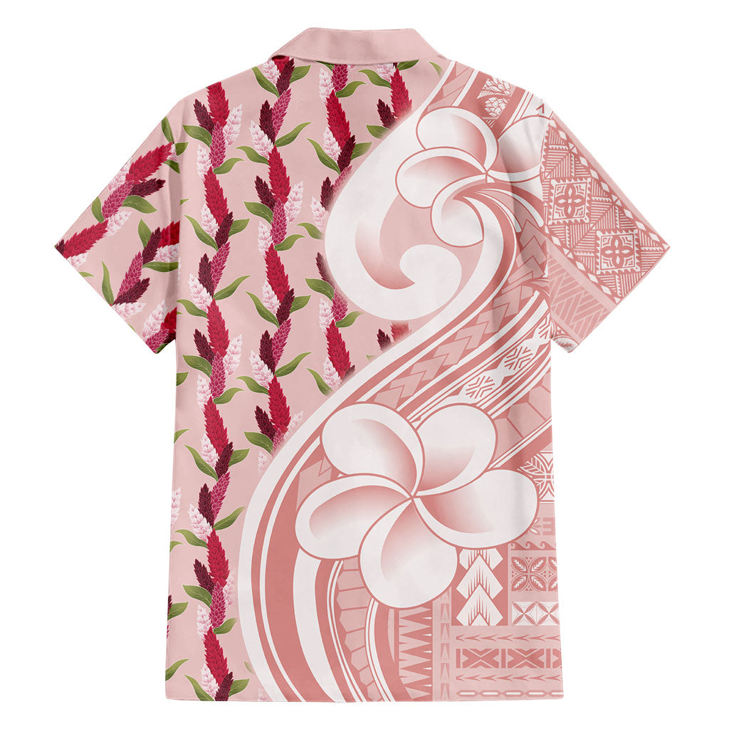 Samoa Teuila Family Matching Off Shoulder Maxi Dress and Hawaiian Shirt Pink Samoan Siapo Motifs