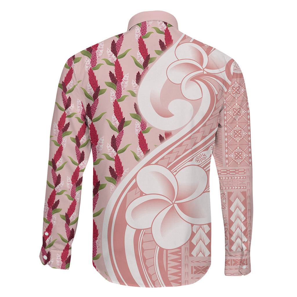 Samoa Teuila Family Matching Puletasi and Hawaiian Shirt Pink Samoan Siapo Motifs