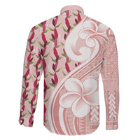 Samoa Teuila Family Matching Puletasi and Hawaiian Shirt Pink Samoan Siapo Motifs