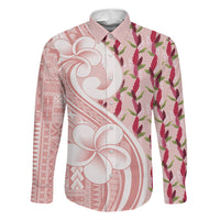 Samoa Teuila Family Matching Tank Maxi Dress and Hawaiian Shirt Pink Samoan Siapo Motifs
