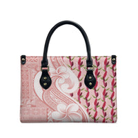 Samoa Teuila Leather Bag Pink Samoan Siapo Motifs LT05 - Polynesian Pride