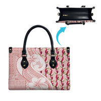 Samoa Teuila Leather Bag Pink Samoan Siapo Motifs LT05 - Polynesian Pride