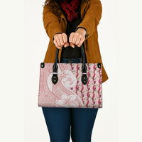 Samoa Teuila Leather Bag Pink Samoan Siapo Motifs LT05 - Polynesian Pride
