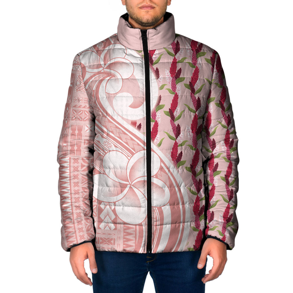 Samoa Teuila Padded Jacket Pink Samoan Siapo Motifs