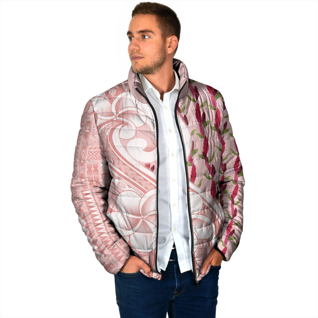 Samoa Teuila Padded Jacket Pink Samoan Siapo Motifs