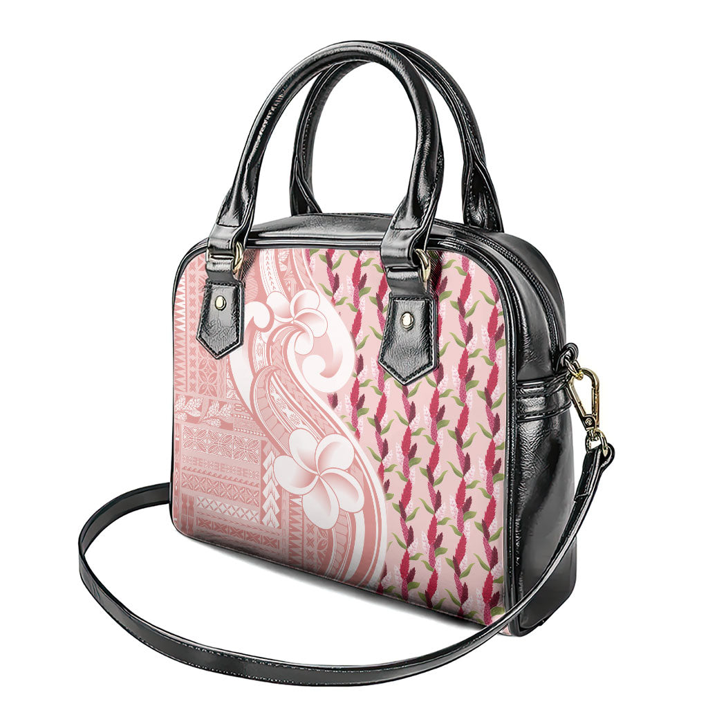 Samoa Teuila Shoulder Handbag Pink Samoan Siapo Motifs