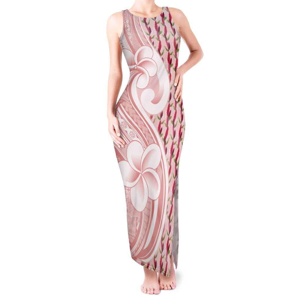 Samoa Teuila Tank Maxi Dress Pink Samoan Siapo Motifs LT05 Women Pink - Polynesian Pride