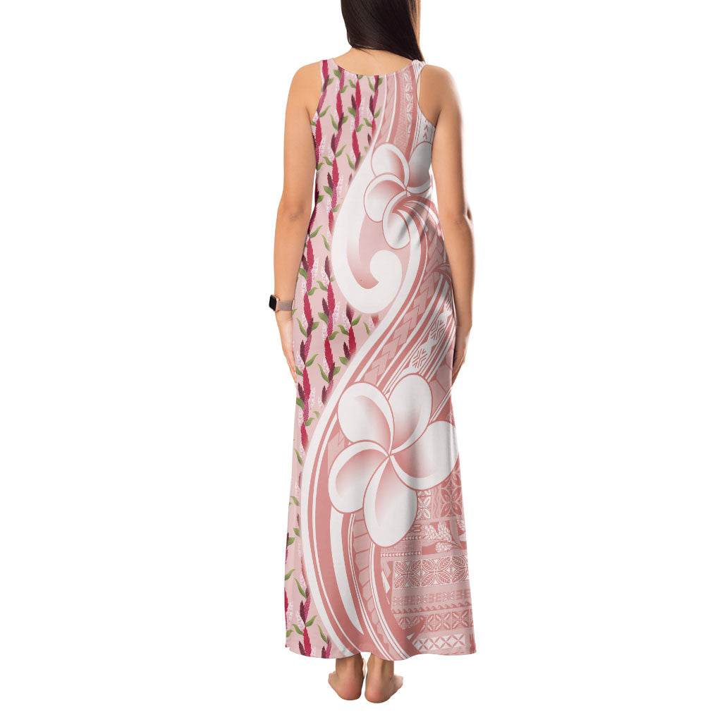 Samoa Teuila Tank Maxi Dress Pink Samoan Siapo Motifs