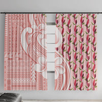 Samoa Teuila Window Curtain Pink Samoan Siapo Motifs LT05 With Hooks Pink - Polynesian Pride