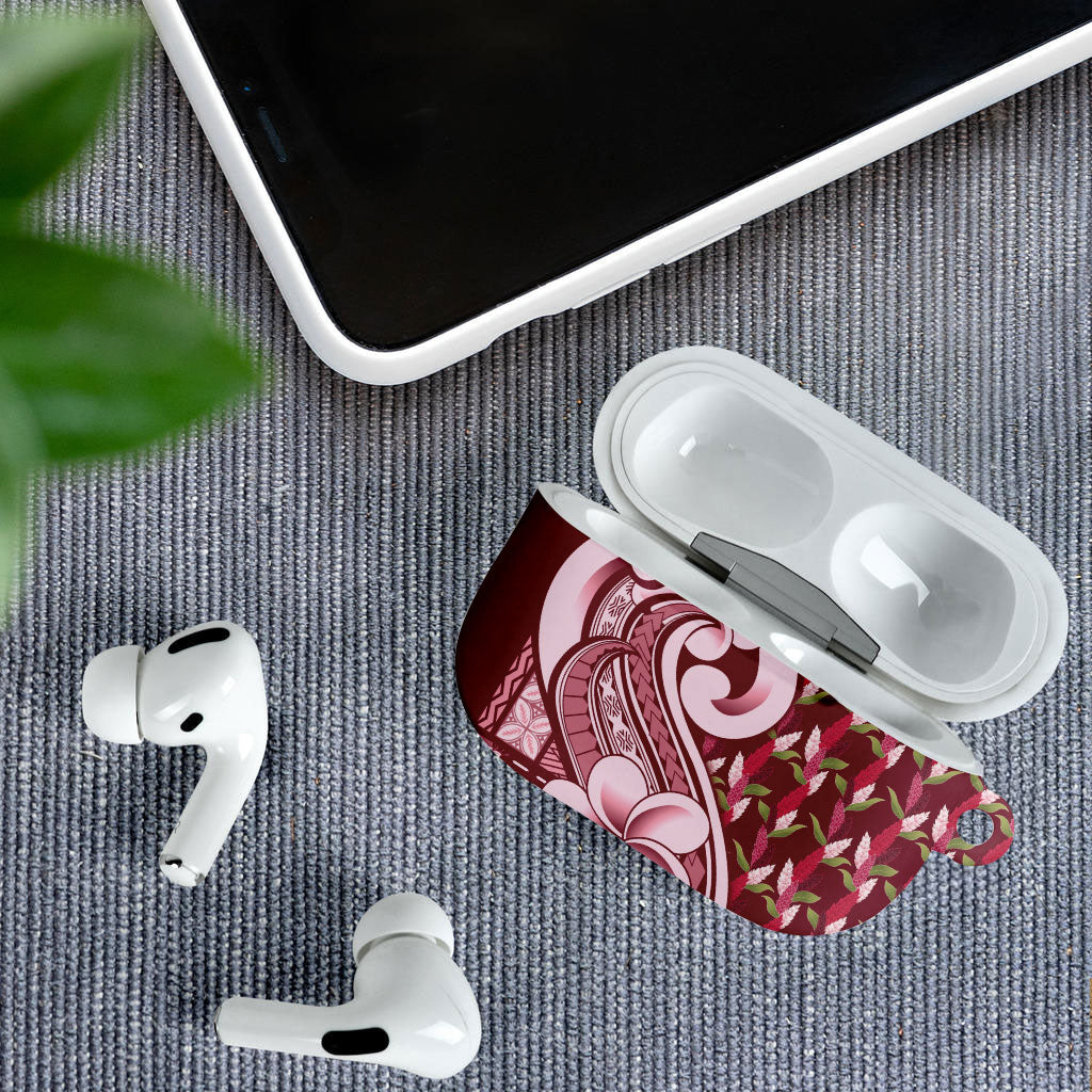 Samoa Teuila AirPods Case Maroon Samoan Siapo Motifs