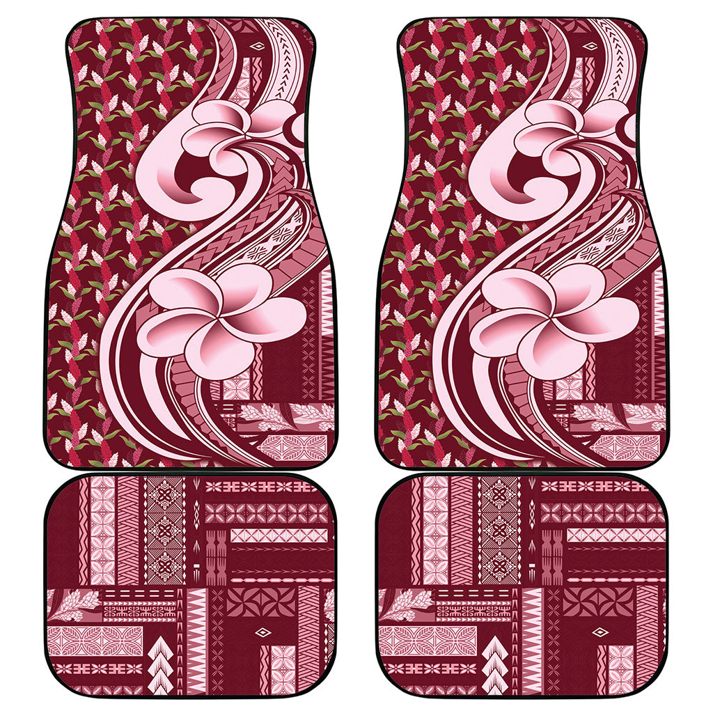 Samoa Teuila Car Mats Maroon Samoan Siapo Motifs LT05 - Polynesian Pride
