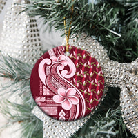 Samoa Teuila Ceramic Ornament Maroon Samoan Siapo Motifs