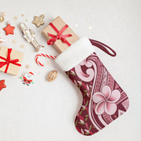 Samoa Teuila Christmas Stocking Maroon Samoan Siapo Motifs