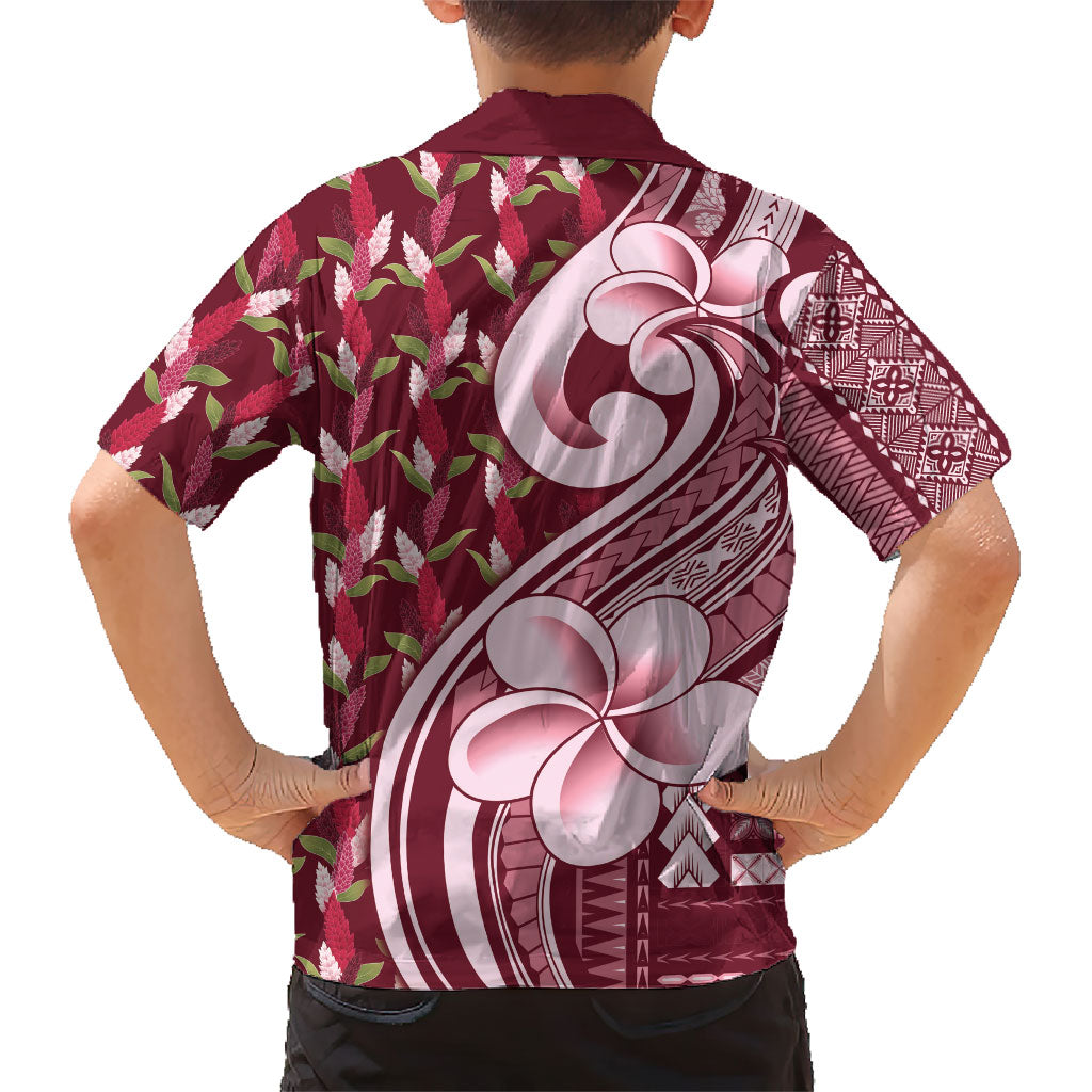 Samoa Teuila Family Matching Mermaid Dress and Hawaiian Shirt Maroon Samoan Siapo Motifs