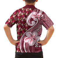 Samoa Teuila Family Matching Tank Maxi Dress and Hawaiian Shirt Maroon Samoan Siapo Motifs