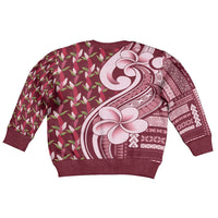 Samoa Teuila Kid Ugly Christmas Sweater Maroon Samoan Siapo Motifs
