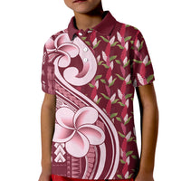 Samoa Teuila Kid Polo Shirt Maroon Samoan Siapo Motifs