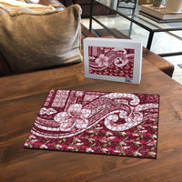 Samoa Teuila Puzzle Maroon Samoan Siapo Motifs
