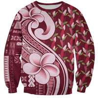 Samoa Teuila Sweatshirt Maroon Samoan Siapo Motifs