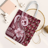 Samoa Teuila Tote Bag Maroon Samoan Siapo Motifs