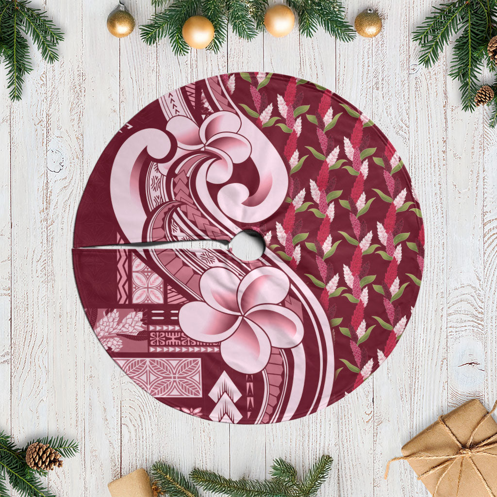Samoa Teuila Tree Skirt Maroon Samoan Siapo Motifs