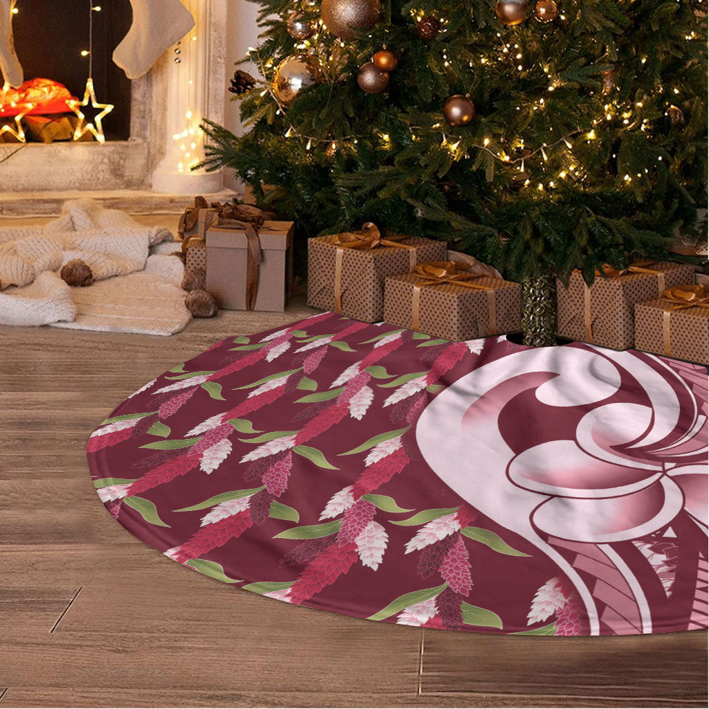 Samoa Teuila Tree Skirt Maroon Samoan Siapo Motifs