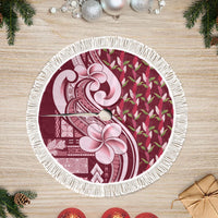 Samoa Teuila Tree Skirt Maroon Samoan Siapo Motifs