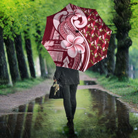 Samoa Teuila Umbrella Maroon Samoan Siapo Motifs