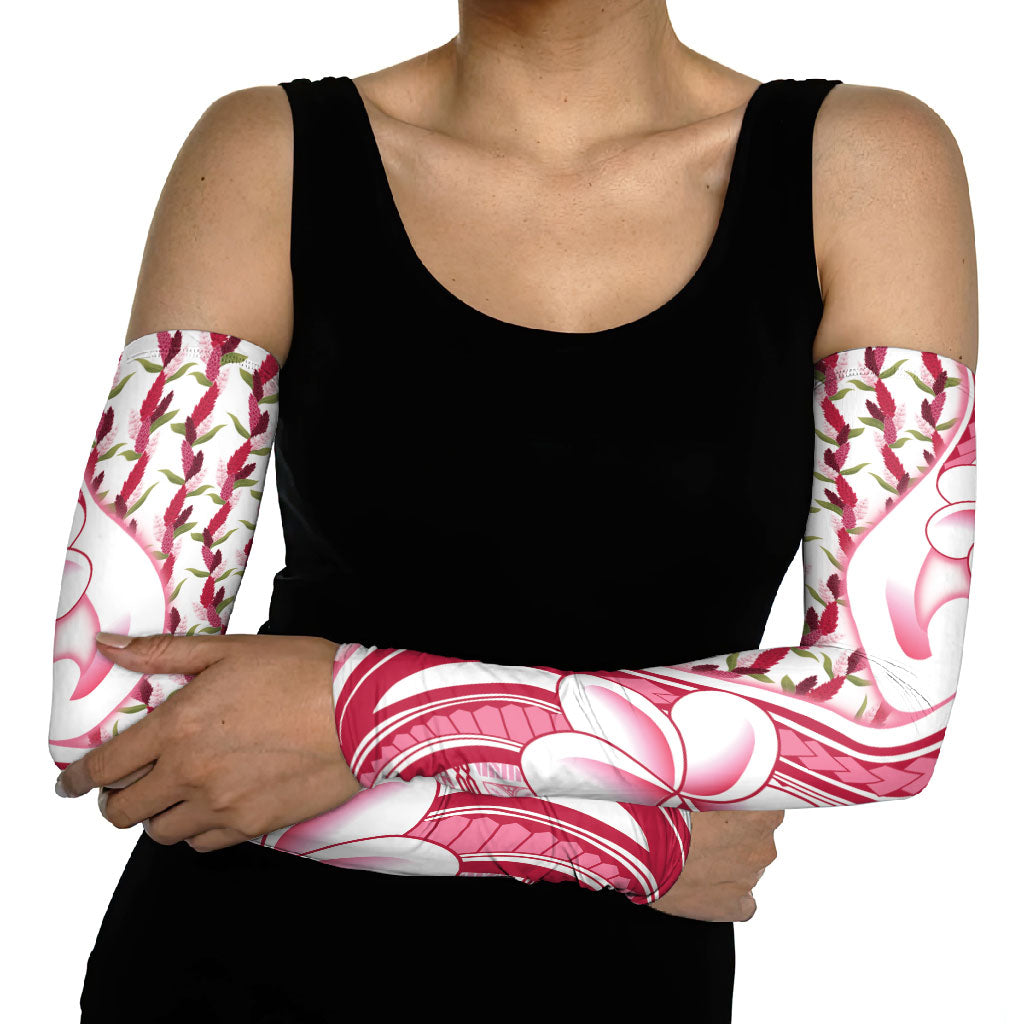 Samoa Teuila Arm Sleeves White Samoan Siapo Motifs LT05 - Polynesian Pride