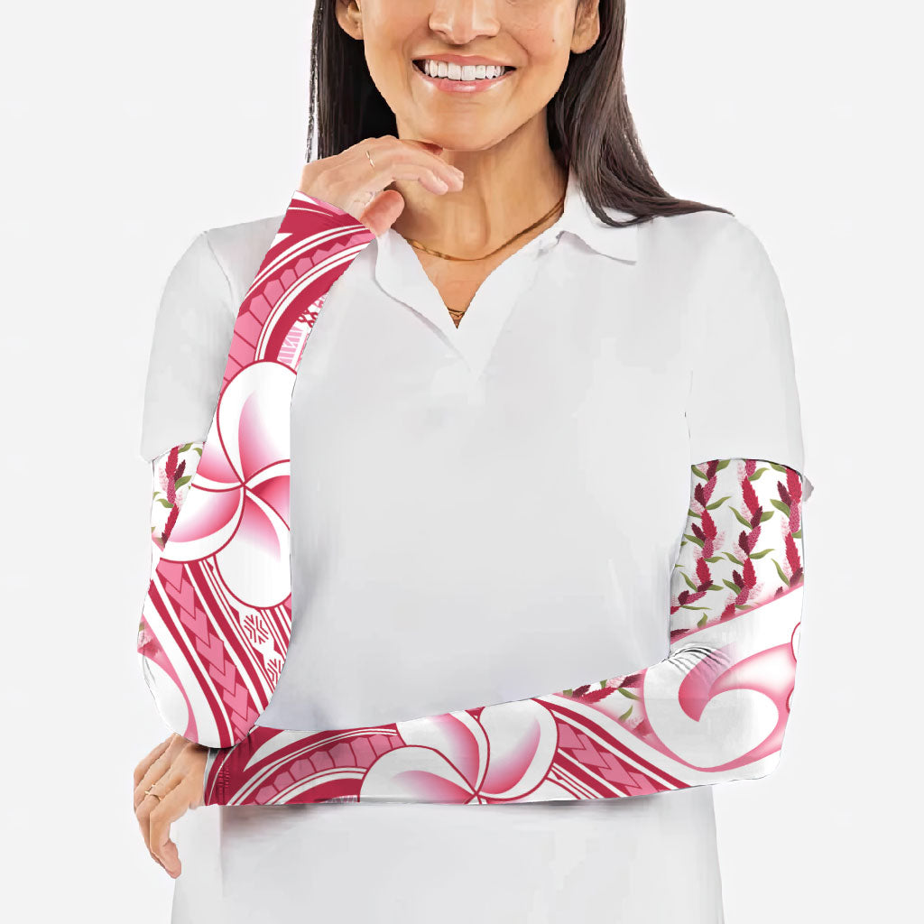 Samoa Teuila Arm Sleeves White Samoan Siapo Motifs LT05 - Polynesian Pride