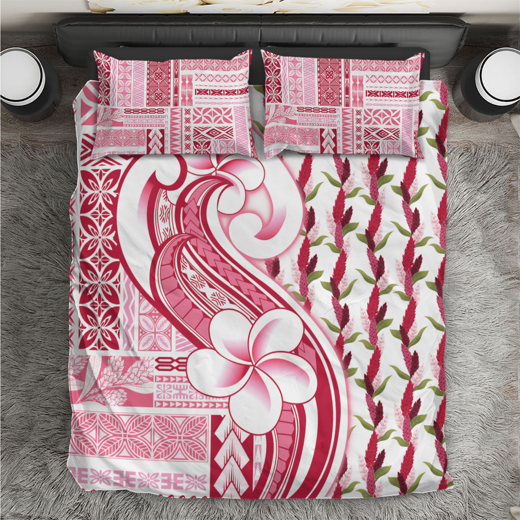 Samoa Teuila Bedding Set White Samoan Siapo Motifs LT05 White - Polynesian Pride